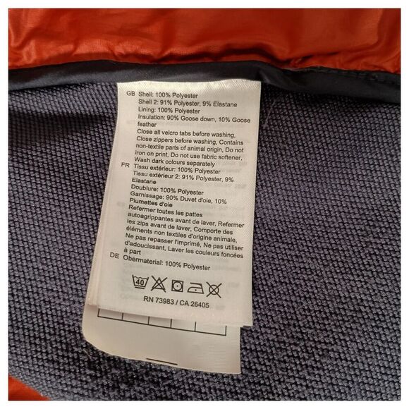 Helly Hansen Jacket S Mens Orange Puffer Polyester Coat Full Zip Down Solid - Picture 5 of 5